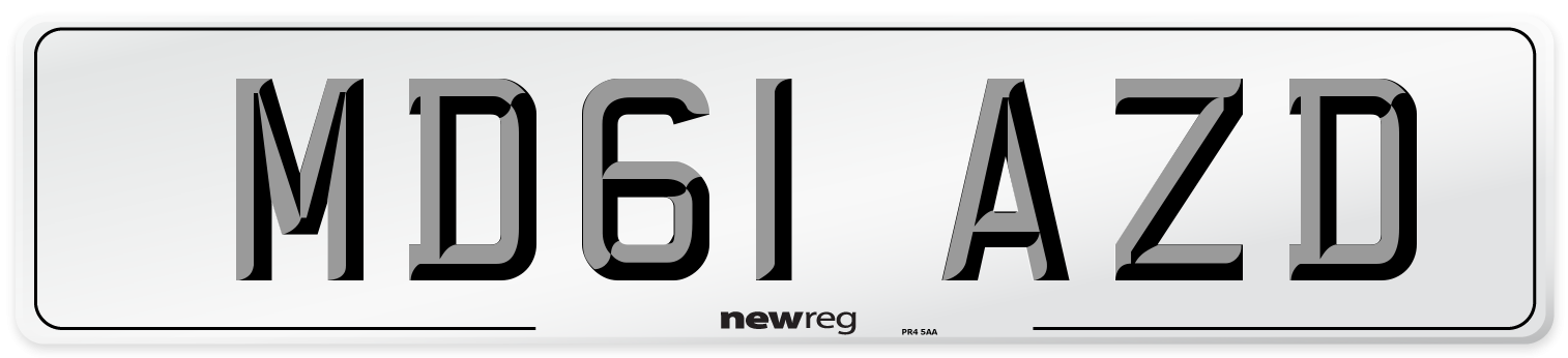 MD61 AZD Number Plate from New Reg